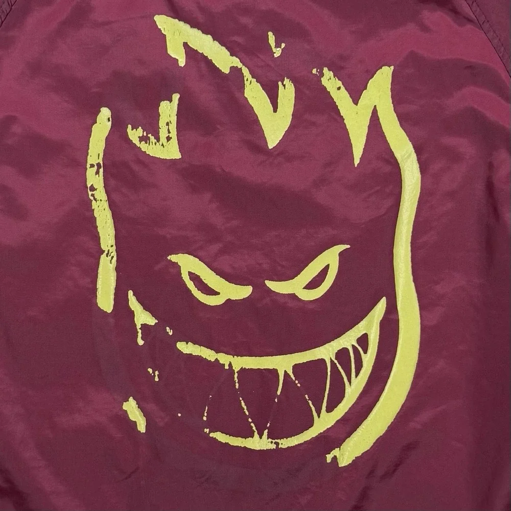 Spitfire Coach Jacket Men's M Burgundy Bighead Skate Streetwear‎ Y2K Windbreaker